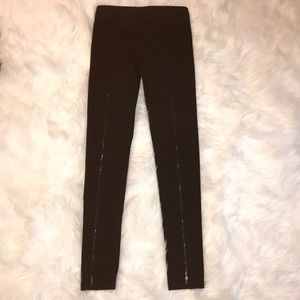 BCBG Max Azeris black stretch zipper leggings
